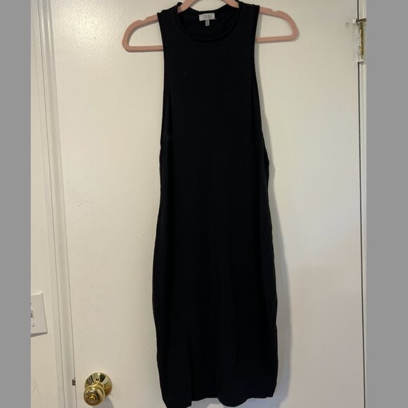 Tobi Dresses & Skirts - Tobi 94% Cotton Blend True Black midi dress, long side cutout layering dress XS